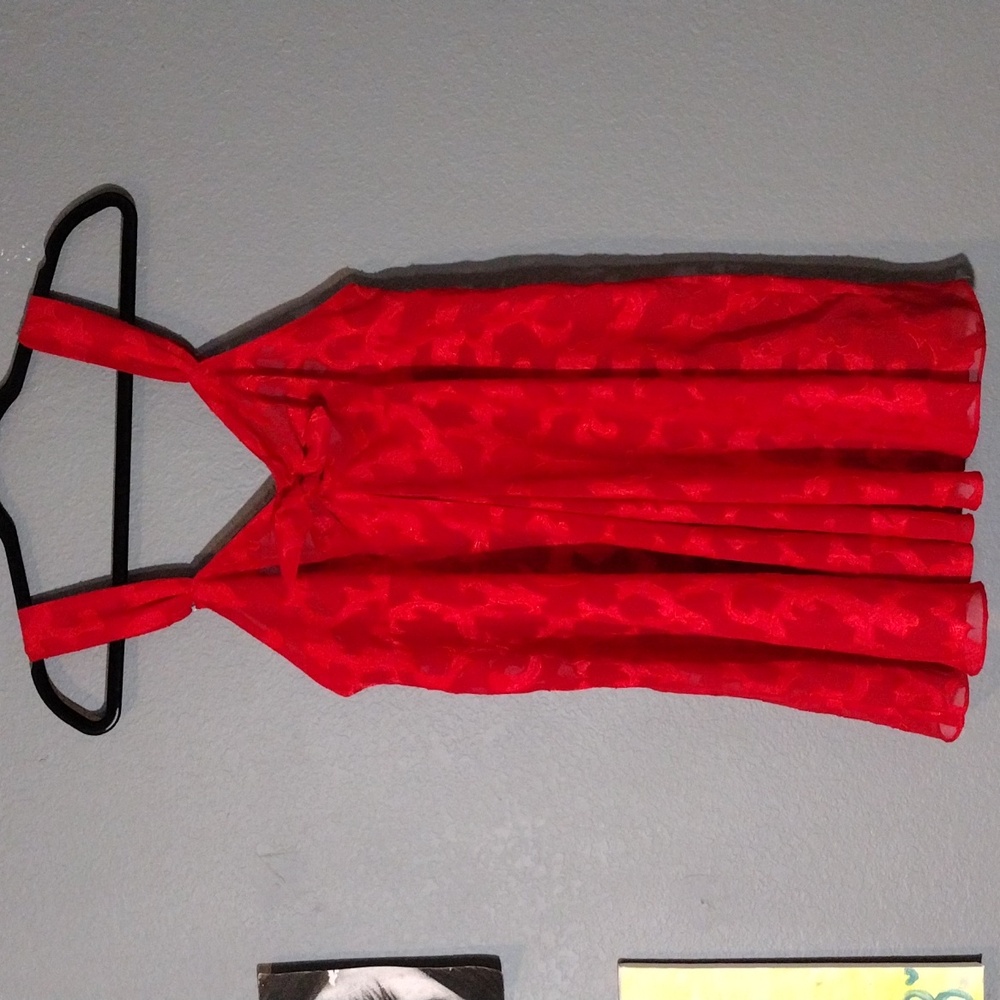 VINTAGE circa 80s Victoria's Secret red nightslip